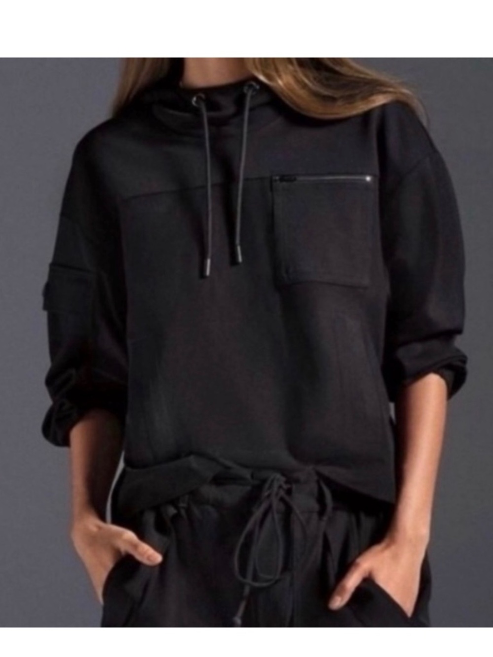 CAbi Quantum Hoodie Black Utility Pullover Style 4368 Size S